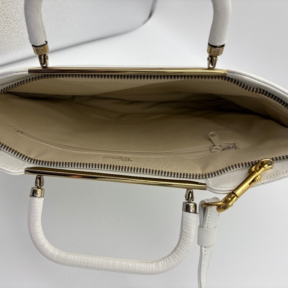 Bags by Supreme White Patchwork Reptile Print Clutch Shoulder Handbag - Picture 11 of 16